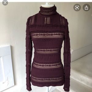 Cinq à Sept Antonia Turtleneck Lace Top